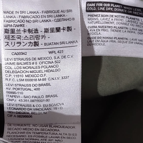 Levis Utility Chino Pants Olive Army Green Size 29 Back Flap Pockets - Picture 12 of 15